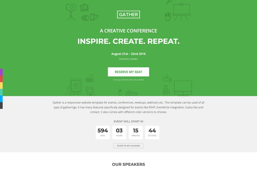 45194588-1.jpg Gather - Event & Conference Landing Page WP Theme - Görsel 1